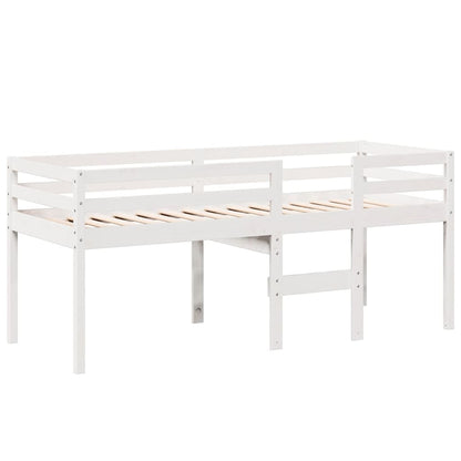 Cama alta com telhado 90x200 cm pinho maciço branco