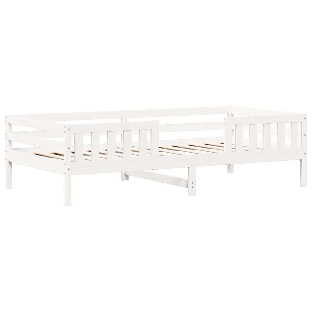 Estrutura de cama com telhado 100x200 cm pinho maciço branco