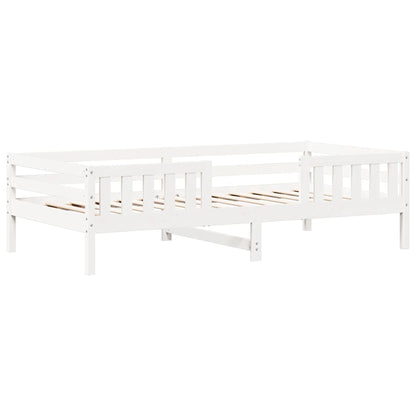 Estrutura de cama com telhado 90x190 cm pinho maciço branco