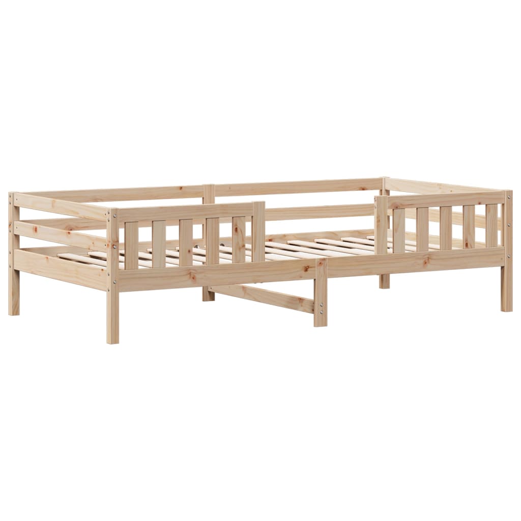 Estrutura de cama com telhado 75x190 cm madeira de pinho maciça