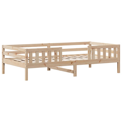 Estrutura de cama com telhado 75x190 cm madeira de pinho maciça