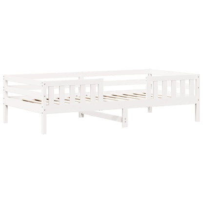 Conj. cama e banco c/ telhado 90x190 cm pinho maciço branco