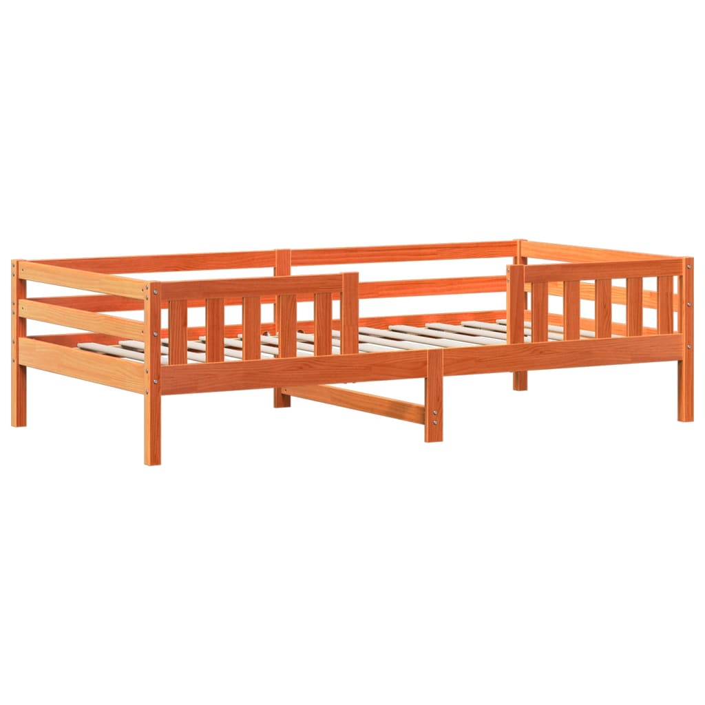 Conj. cama e banco c/ telhado 75x190 cm pinho castanho-mel