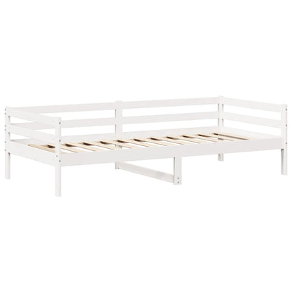 Sofá-cama com telhado 90x200 cm madeira de pinho maciça branco