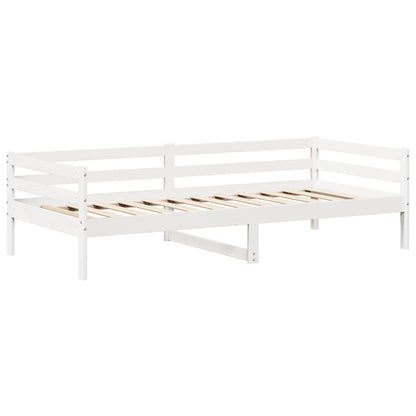 Conj. sofá-cama e banco c/ telhado 90x200cm pinho maciço branco