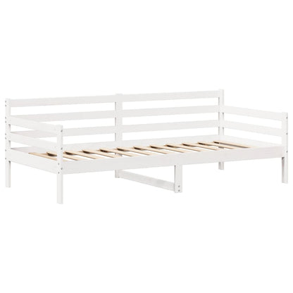 Conj. sofá-cama e banco c/ telhado 90x200cm pinho maciço branco