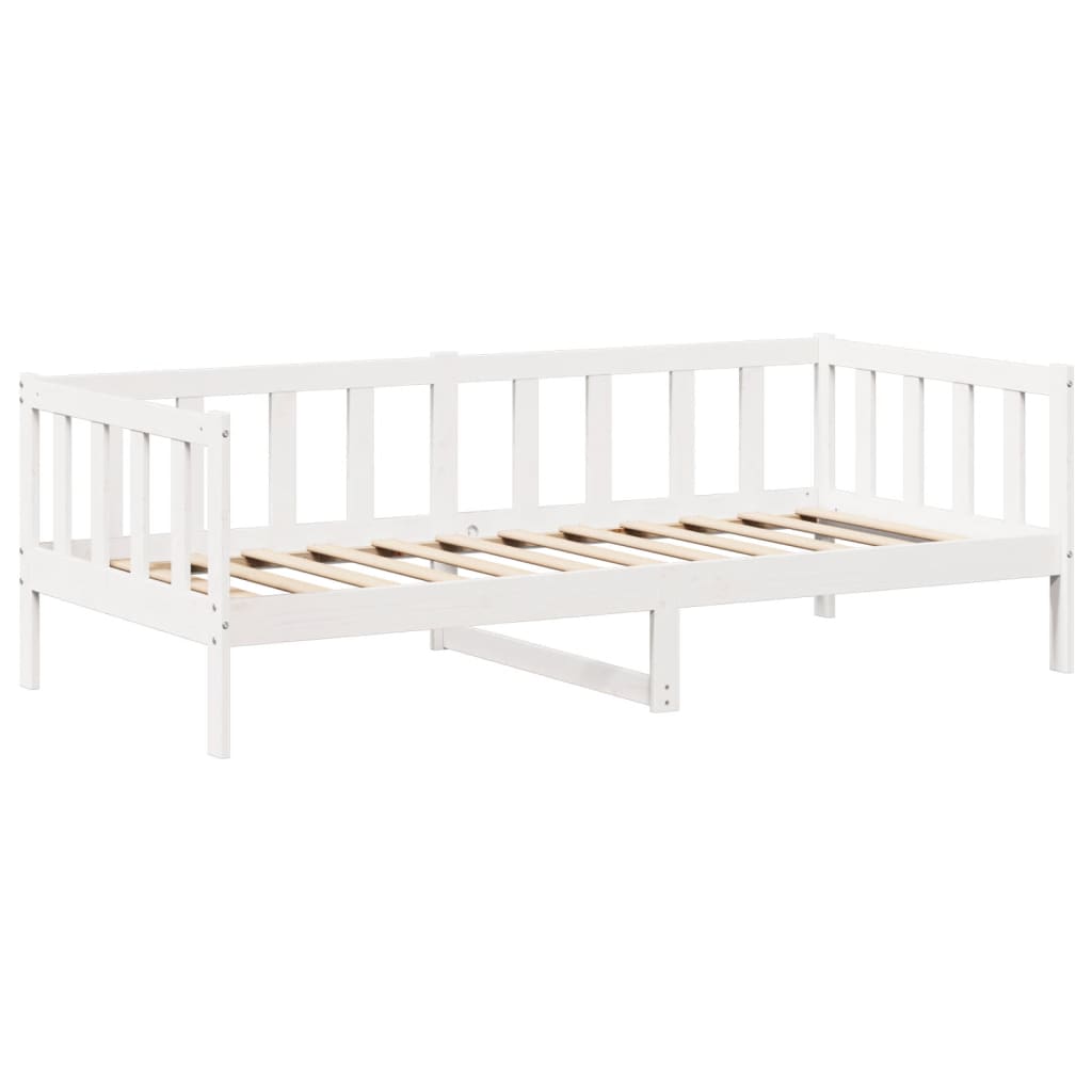 Sofá-cama com telhado 90x200 cm madeira de pinho maciça branco