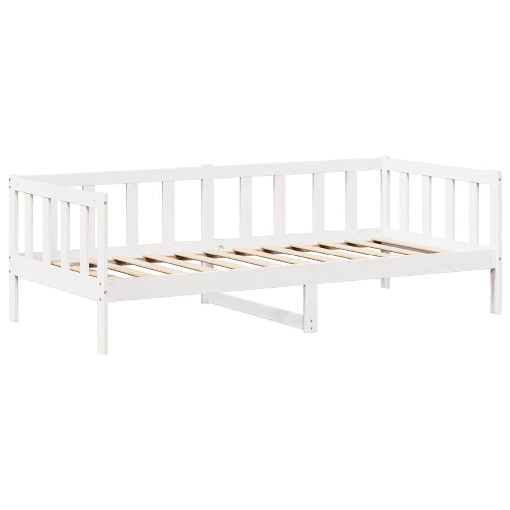 Sofá-cama com telhado 80x200 cm madeira de pinho maciça branco