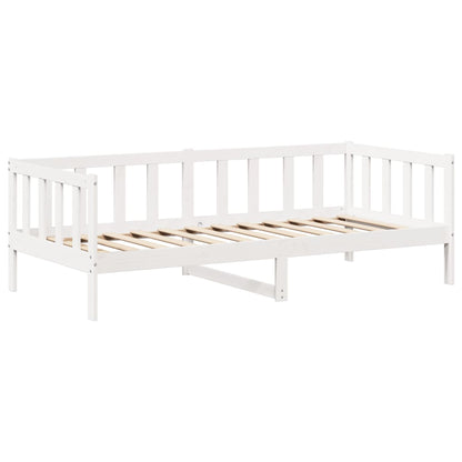 Conj. sofá-cama e banco c/ telhado 90x190cm pinho maciço branco