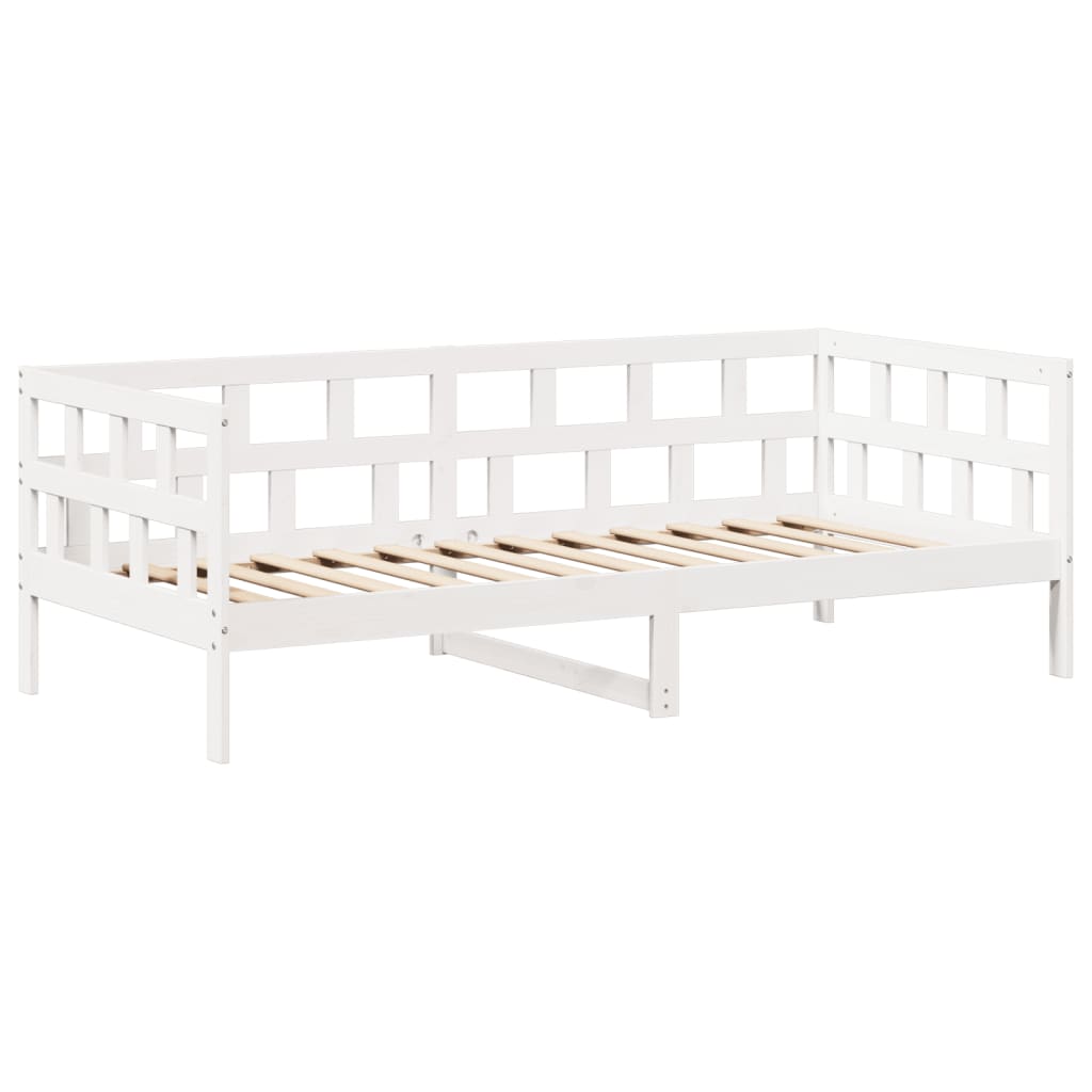 Sofá-cama com telhado 80x200 cm madeira de pinho maciça branco