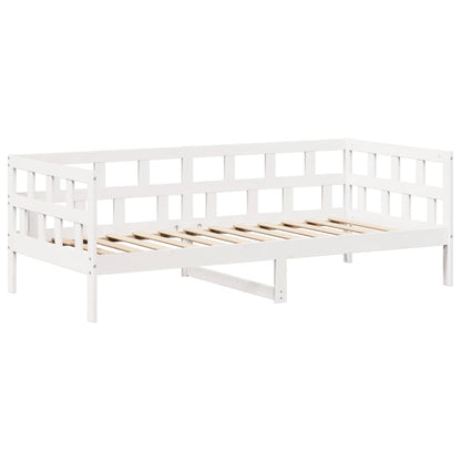 Sofá-cama c/ telhado 90x190 cm madeira de pinho maciça branco