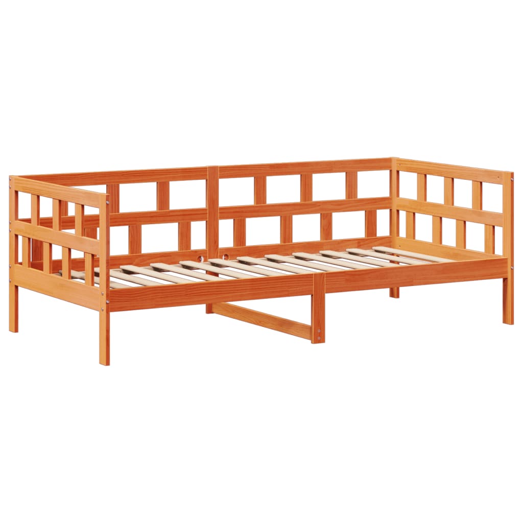 Sofá-cama com telhado 90x190 cm pinho maciço castanho-mel