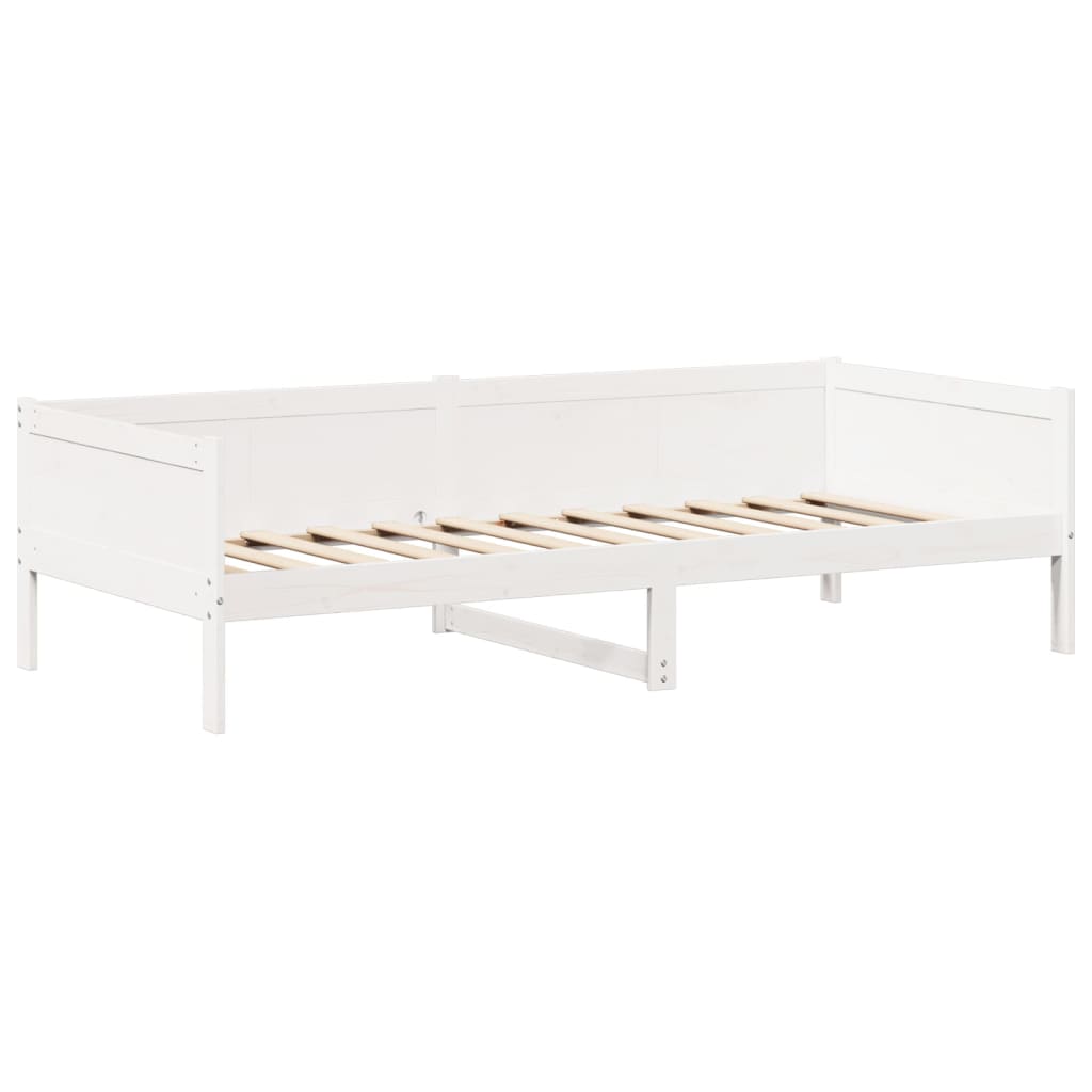 Sofá-cama c/ telhado 90x190 cm madeira de pinho maciça branco