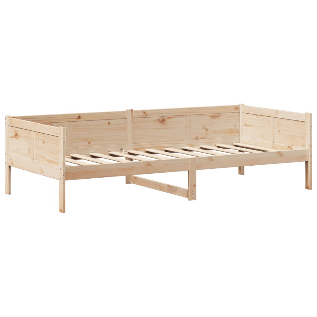 Conj. de sofá-cama e banco c/ telhado 90x190 cm pinho maciço