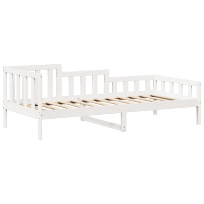 Conj. sofá-cama e banco c/ telhado 90x190cm pinho maciço branco