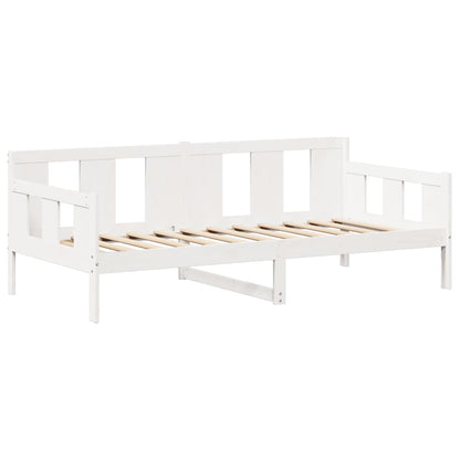 Sofá-cama c/ telhado 90x190 cm madeira de pinho maciça branco