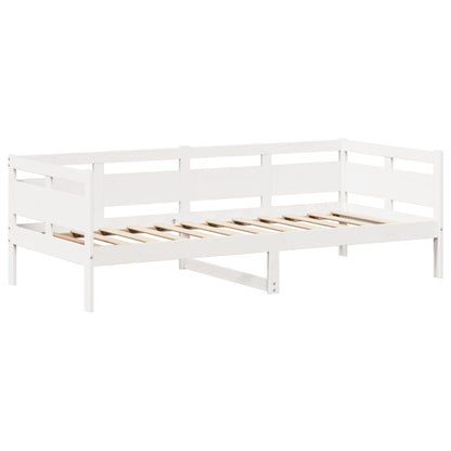 Conj. sofá-cama e banco c/ telhado 90x200cm pinho maciço branco