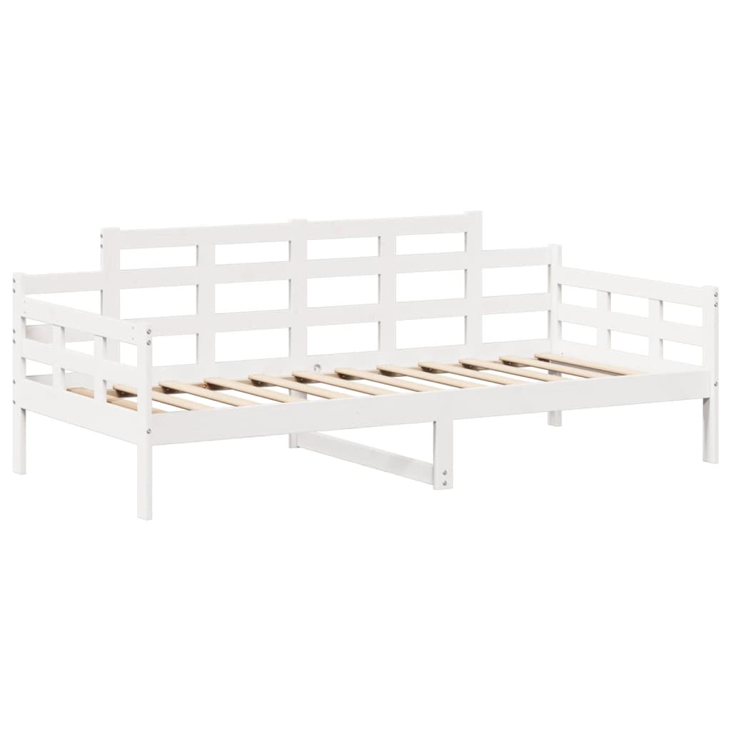 Sofá-cama com telhado 90x200 cm madeira de pinho maciça branco