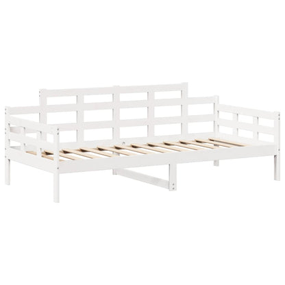 Sofá-cama com telhado 90x200 cm madeira de pinho maciça branco