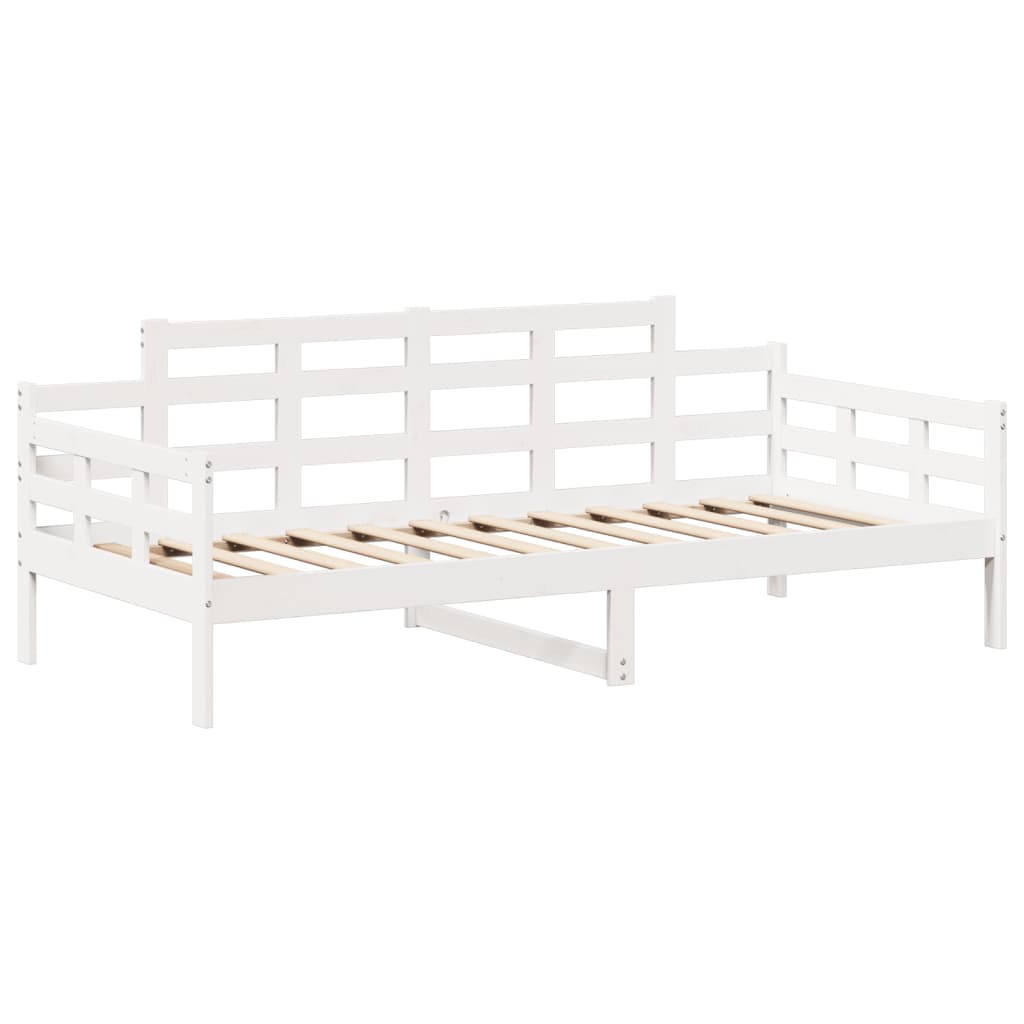 Sofá-cama com telhado 80x200 cm madeira de pinho maciça branco