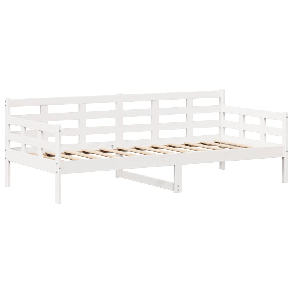 Sofá-cama com telhado 90x200 cm madeira de pinho maciça branco