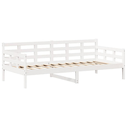 Sofá-cama com telhado 90x200 cm madeira de pinho maciça branco