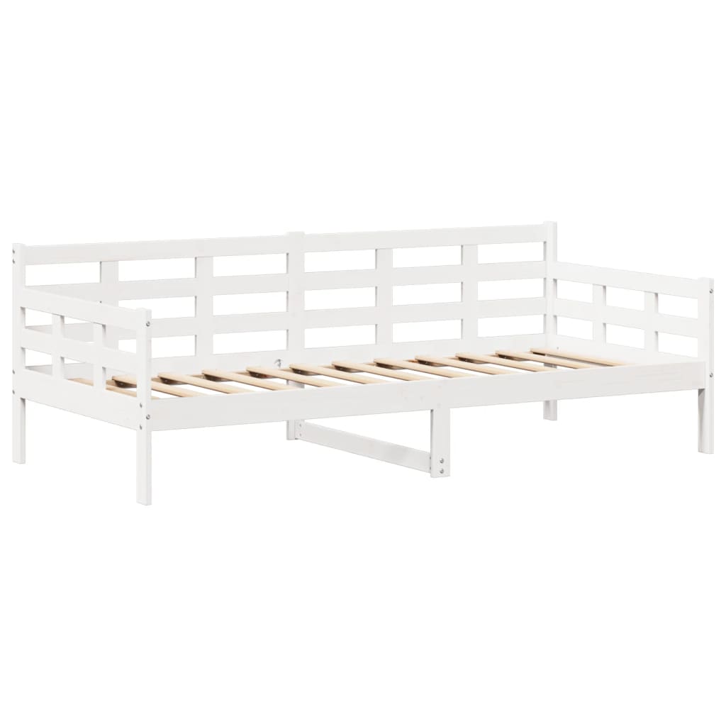 Sofá-cama c/ telhado 90x190 cm madeira de pinho maciça branco