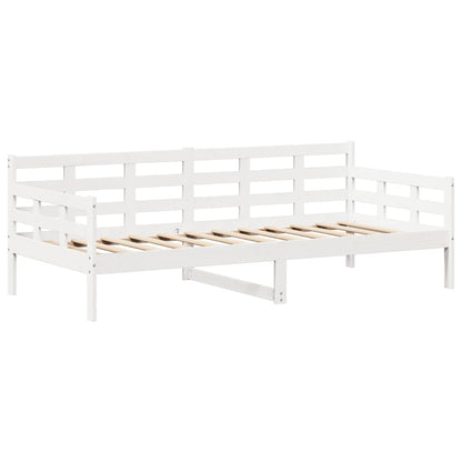 Sofá-cama c/ telhado 90x190 cm madeira de pinho maciça branco