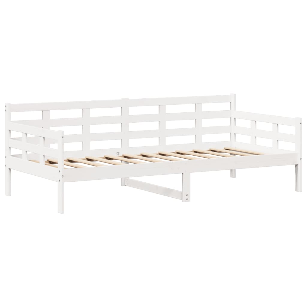 Conj. sofá-cama e banco c/ telhado 90x200cm pinho maciço branco