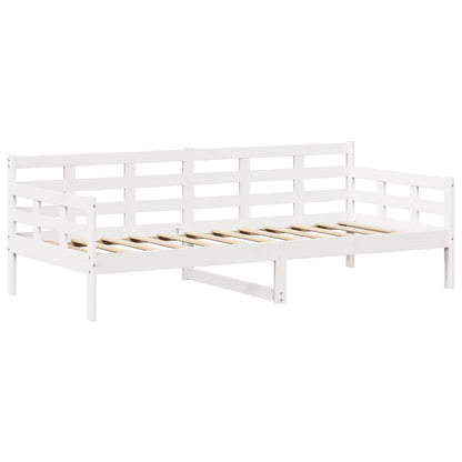 Conj. sofá-cama e banco c/ telhado 80x200cm pinho maciço branco