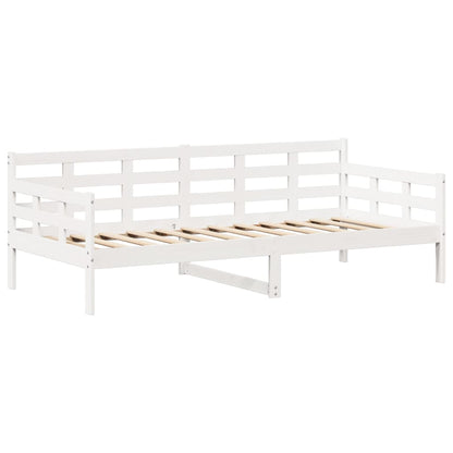 Conj. sofá-cama e banco c/ telhado 90x190cm pinho maciço branco