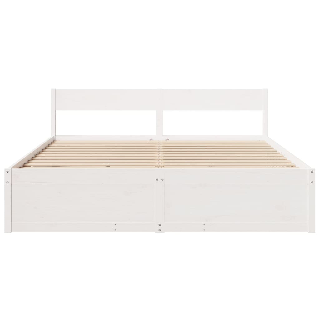 Estrutura de cama c/ gavetas 180x200 cm pinho maciça branco