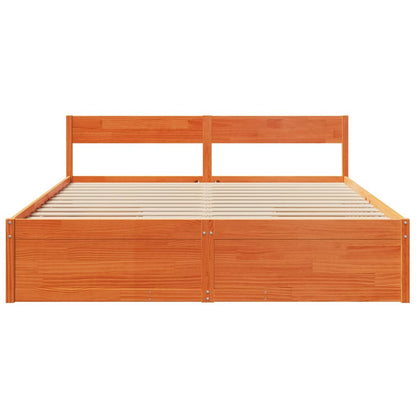 Estrutura de cama c/ gavetas 180x200 cm pinho castanho cera