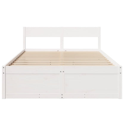 Estrutura de cama c/ gavetas 120x200 cm pinho maciço branco