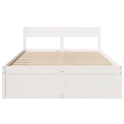 Estrutura de cama com gavetas 135x190 cm pinho maciço branco