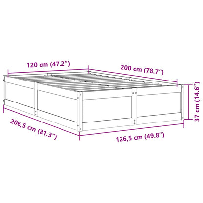 Estrutura de cama 120x200 cm madeira de pinho maciça branco2