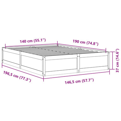 Estrutura de cama 140x190 cm madeira de pinho maciça