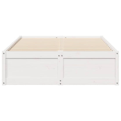 Estrutura de cama 120x190 cm pinho maciço branco