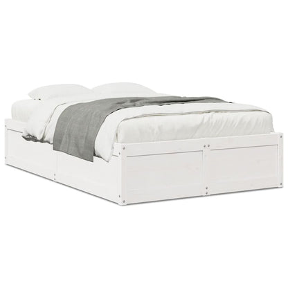 Estrutura de cama 120x190 cm pinho maciço branco