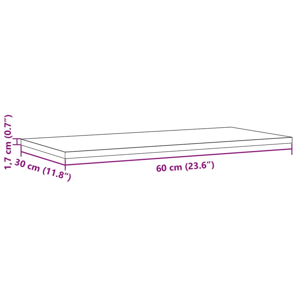 Tampos de mesa retangulares 2 pcs 60x30x1,7 cm pinho maciço