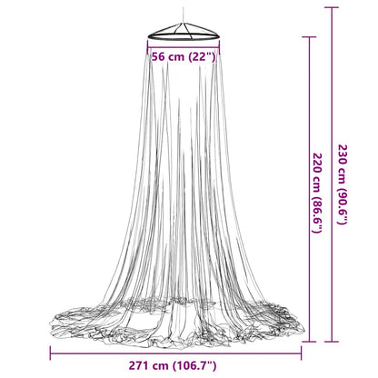 Rede mosquiteira para cama malha 220 56x56x220 cm branco