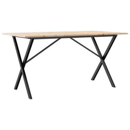 Mesa de jantar estrutura em X 160x80x75cm pinho e ferro fundido