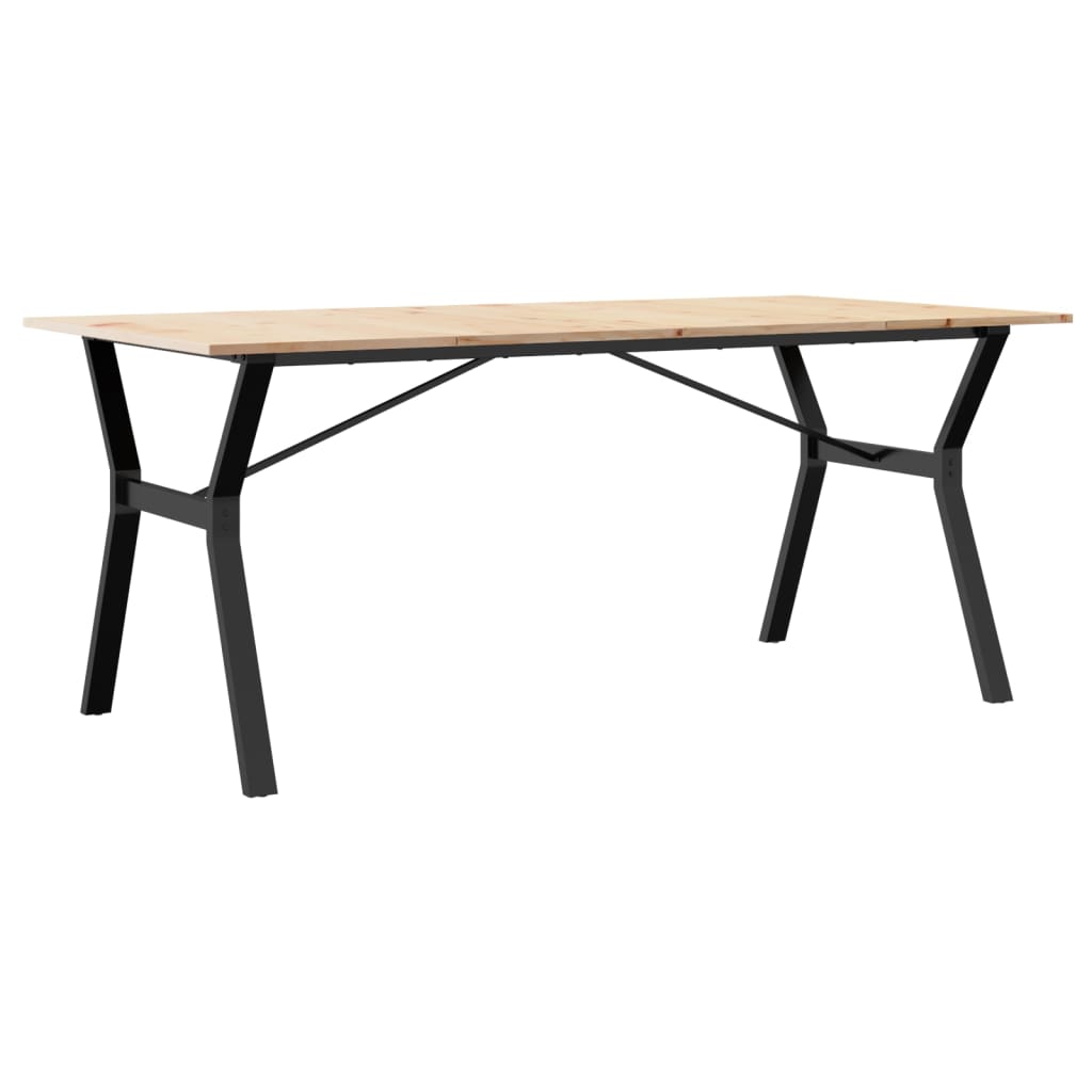 Mesa de jantar estrutura em Y 180x90x75cm pinho e ferro fundido