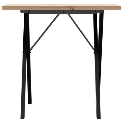 Mesa de jantar estrutura em X 80x50x75,5 cm pinho/ferro fundido