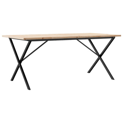 Mesa de jantar estrutura em X 180x90x75,5cm pinho/ferro fundido