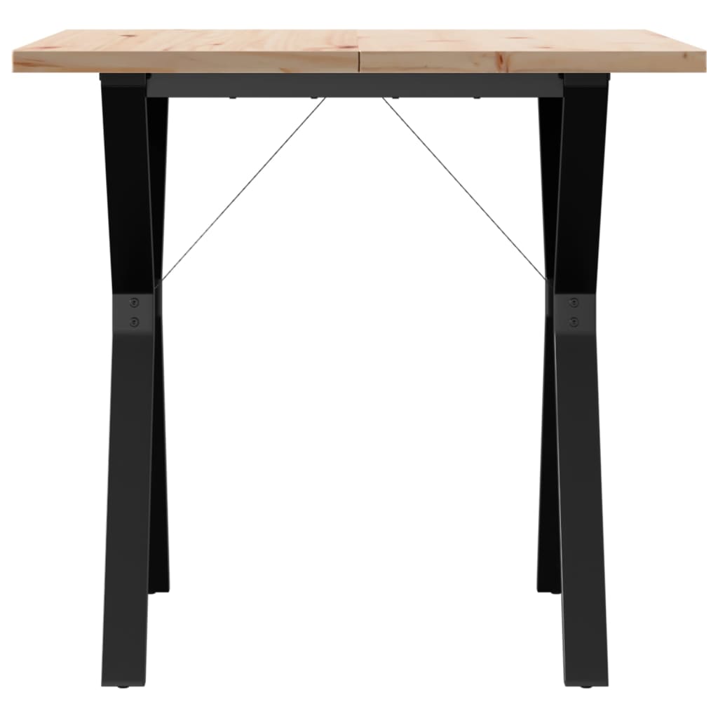 Mesa de jantar estrutura em Y 80x80x75,5 cm pinho/ferro fundido