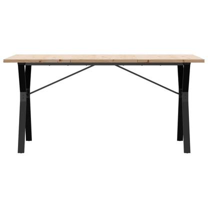 Mesa de jantar estrutura em Y 140x80x75,5cm pinho/ferro fundido