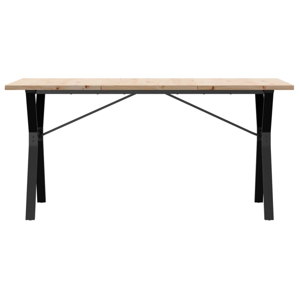 Mesa de jantar estrutura em Y 160x80x75,5cm pinho/ferro fundido