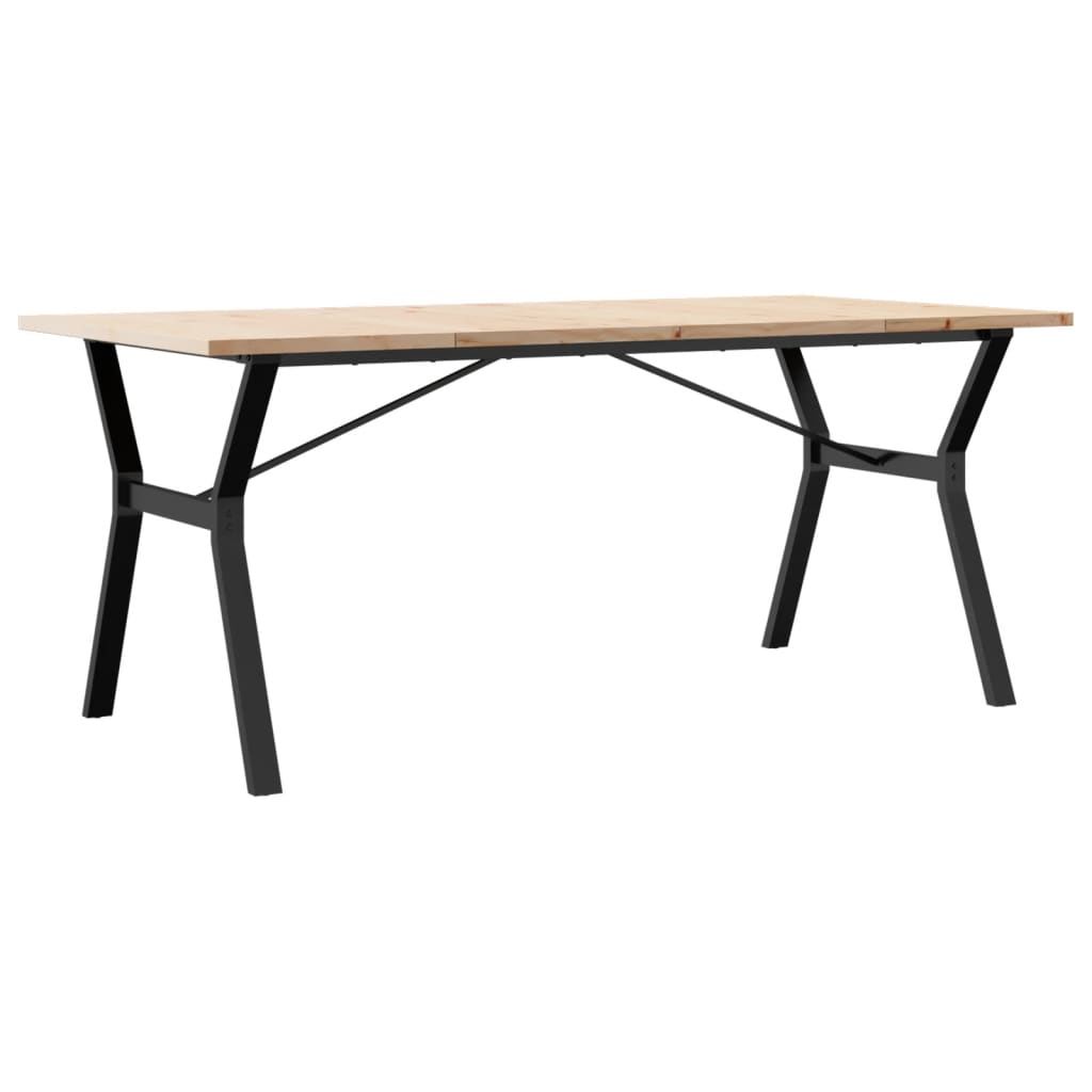 Mesa de jantar estrutura em Y 180x90x75,5cm pinho/ferro fundido