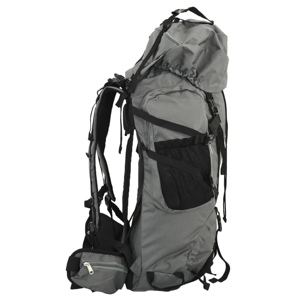 Mochila para caminhadas 60 L tecido oxford cinzento